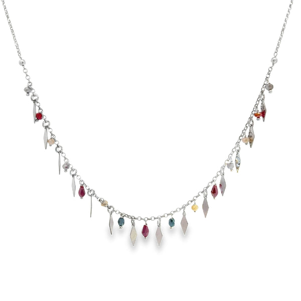 Collana Con Rombi E Pietre
