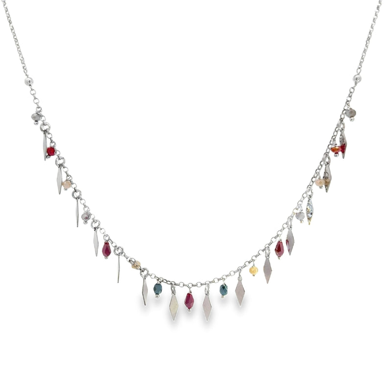 Collana Con Rombi E Pietre