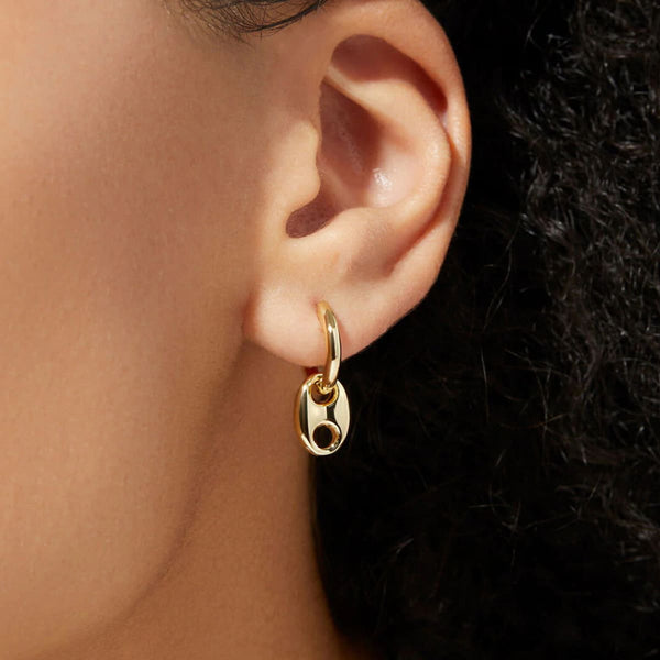 Orecchini Bottone Pendente