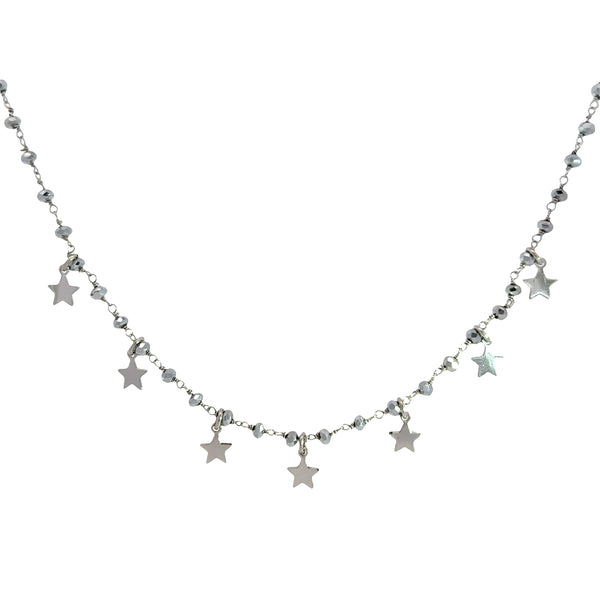 Collana Con Stelline e Perline Grigie
