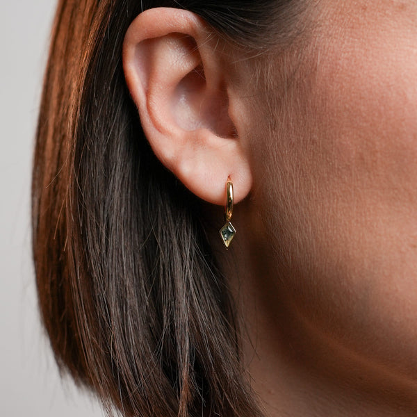 ORECCHINI PIETRA VERDE PENDENTE