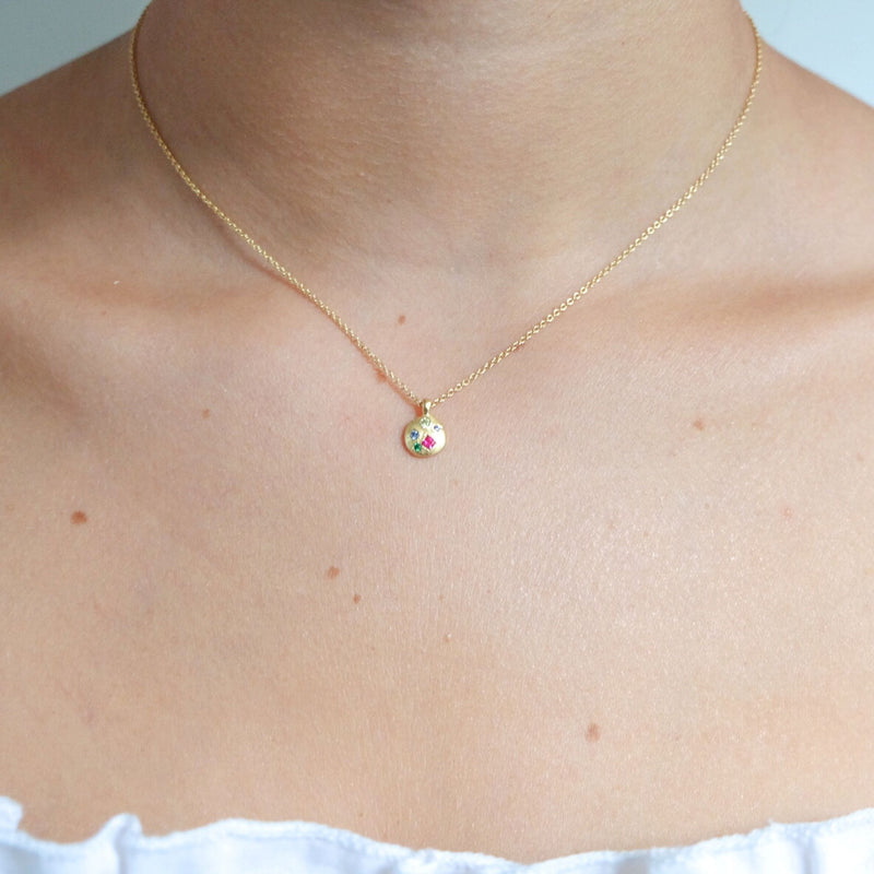 Collana Con Piccolo Ciondolo E Zirconi - MoreJewels.It