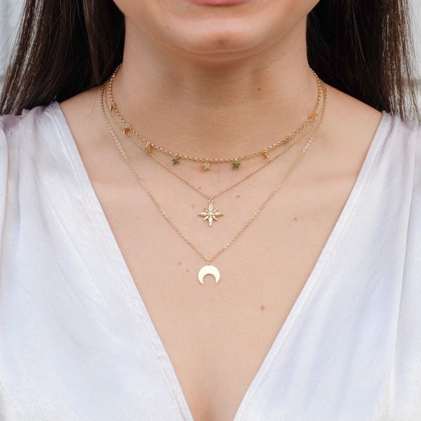 Collana Pendente Stella E Zirconi - MoreJewels.It