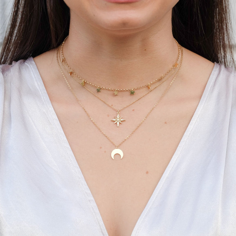 Collana Pendente Stella E Zirconi - MoreJewels.It